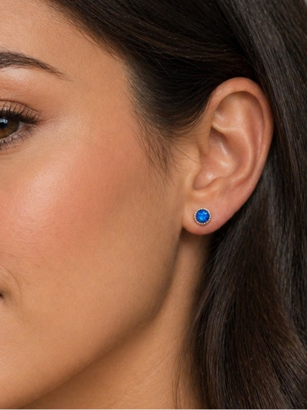 Blue Crystal Stud Earrings NEW